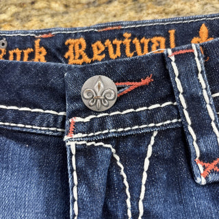 Rock Revival Jeans Crystals Embroidered Shorts 29