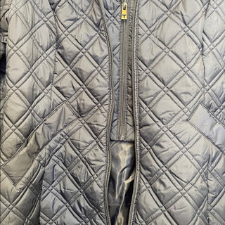 Tahari Navy Quilted Hooded Jacket lightweight