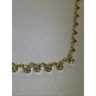 Disney Gold-Tone Necklace with Clear Zircon Drops