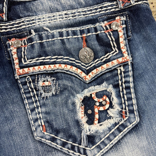 Rock Revival Jeans Crystals Embroidered Shorts 29