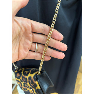 I.N.C. Leopard Print Haircalf Crossbody with Gold Chain