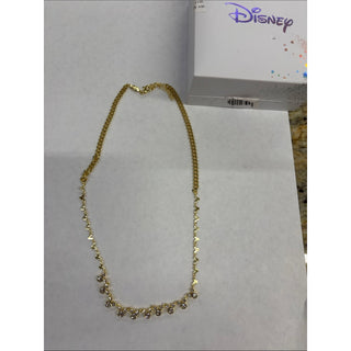 Disney Gold-Tone Necklace with Clear Zircon Drops