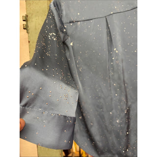 Aqua Blue sparkling Button-Down Shirt