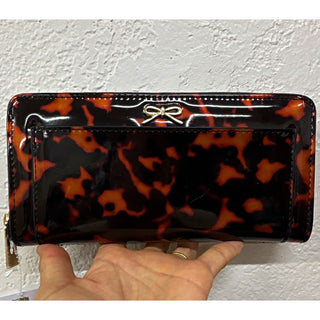 On 34th Zip-Around Wallet w/ Bow Logo leopard print