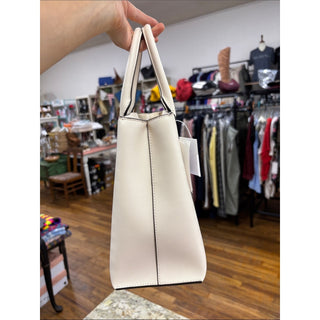 kate spade Cream Leather Top-Handle Satchel with Logo
