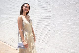 Aqua Cream Beaded cami gown Dress