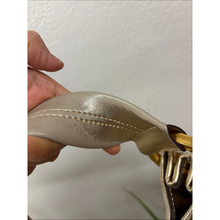 Donna Karan glenwood Metallic woven small Gold Shoulder Bag