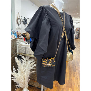 I.N.C. Leopard Print Haircalf Crossbody with Gold Chain