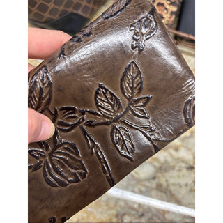 Patricia Nash prassa mushroom Bark Leaves Textured Wallet