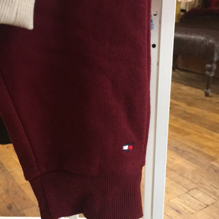 Tommy Hilfiger Cream Hoodie and Maroon Pants Set new 12 months