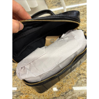 Steve Madden Black Patent Mini Top-Handle Bag with Beaded Accent