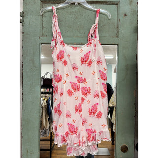 Athena procopiou silk Pink Floral Tie-Shoulder Romper size 1 /M