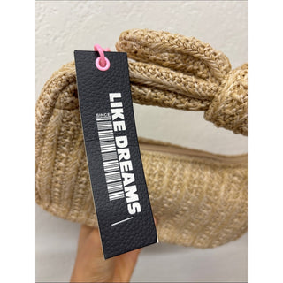 Like dream Aimee small tan straw bag