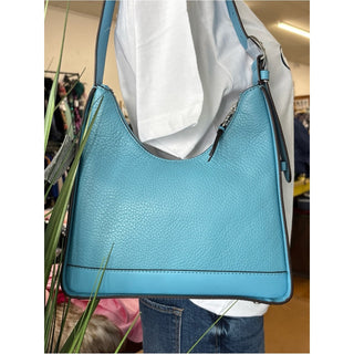 Donna Karen cederhurst buckle hobo Leather Bag Blue