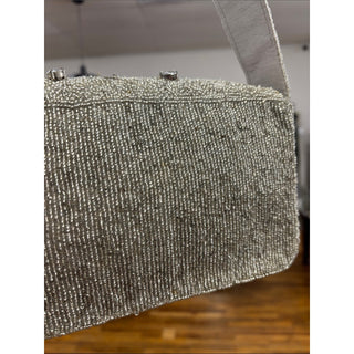 Embellished Ivory Evening Clutch with Crystal Beading