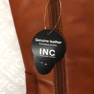 INC International Concepts Women's Brown Leather Knee-High Boots Size US 11 M