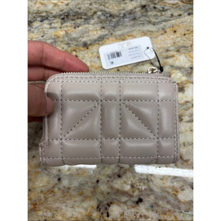 GUESS Quilted Small Wallet in Taupe with Gold Logo