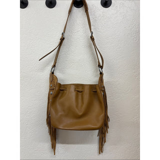 Arezzo Suede leather Fringe Crossbody Bag Brown
