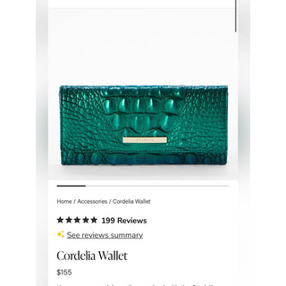 Brahmin Emerald Green Croc-Embossed Leather Wallet