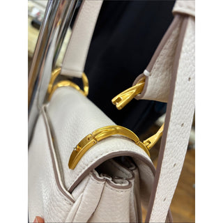 Donna Karen Leather Crossbody Bag cream