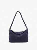 Dominique Faux Suede Quilted Shoulder Bag