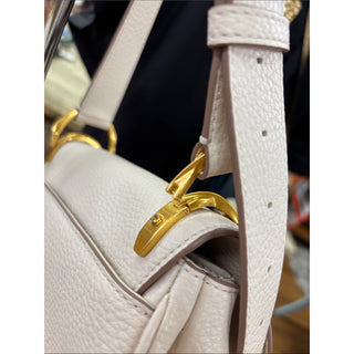 Donna Karen Leather Crossbody Bag cream