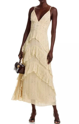 Aqua Cream Beaded cami gown Dress