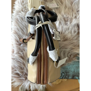 RADLEY LONDON Cream, Black & Brown Leather Satchel