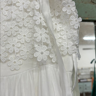 Aqua White Lace Cotton dress with Straps size S