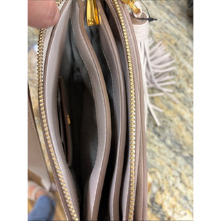 Donna Karan Glenwood Zippered Leather Small Crossbody with Tassel Detail