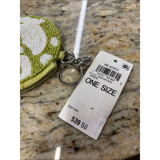 ON·34TH Lime & White Beaded Mini Coin Pouch with Keyring