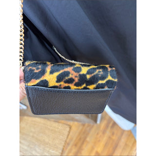 I.N.C. Leopard Print Haircalf Crossbody with Gold Chain