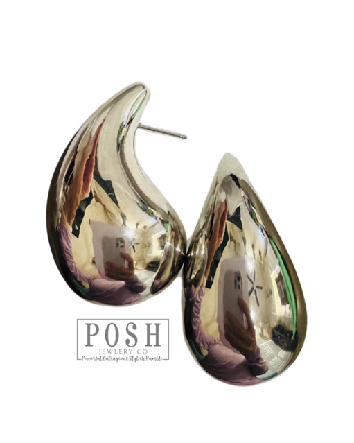 Large Raindrop Post Earrings