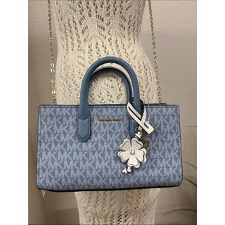 Michael Kors mini Monogram crossbody Chambray blue