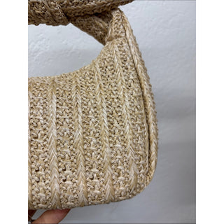 Like dream Aimee small tan straw bag