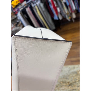 kate spade Cream Leather Top-Handle Satchel with Logo