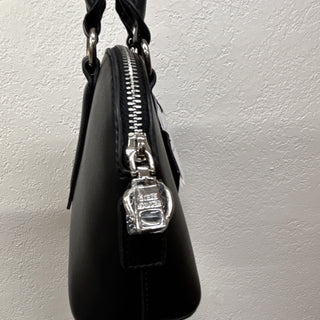 Steve Madden Black Small Satchel Top Handle Zip Bag w Coin Purse Charm