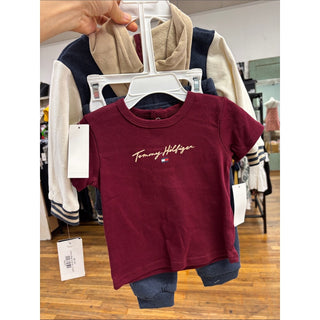 Tommy Hilfiger baby boy fleece hooded baseball jacket 3 piece set 12 months