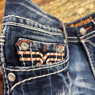 Rock Revival Jeans Crystals Embroidered Shorts 29