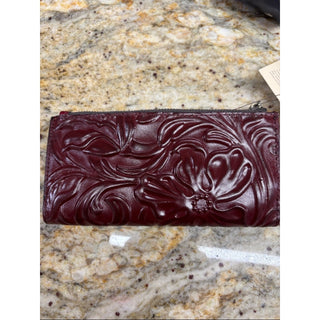 Patricia Nash Tooled Leather Wallet in Burgundy