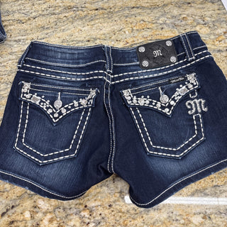 Miss Me Jeans Studs Gem Embroidered Shorts 30
