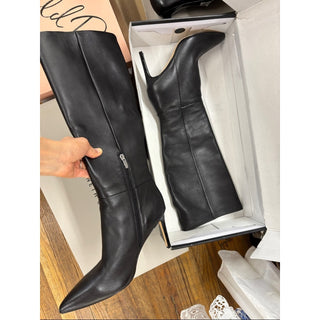Nine West Black Knee-High Pointed-Toe Heeled Boots W11