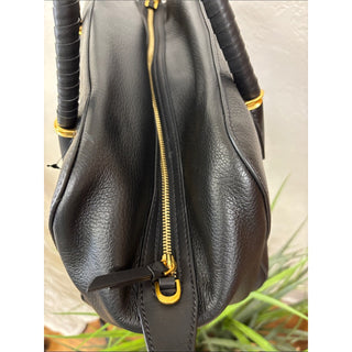Donna Karan chantilly Satchel leather bag with Gold Charm Chain