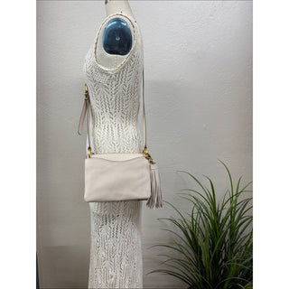Donna Karan Glenwood Zippered Leather Small Crossbody with Tassel Detail