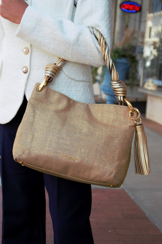 Donna Karan glenwood Metallic Gold Shoulder Bag