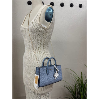 Michael Kors mini Monogram crossbody Chambray blue