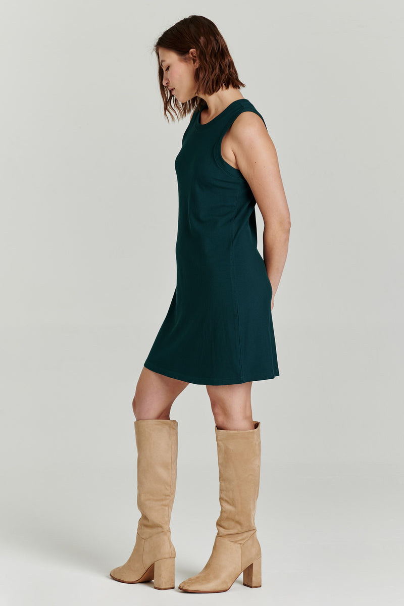 Justine Ribbed Dress in Spruce by Another Love