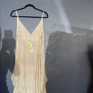 Aqua Cream Beaded cami gown Dress