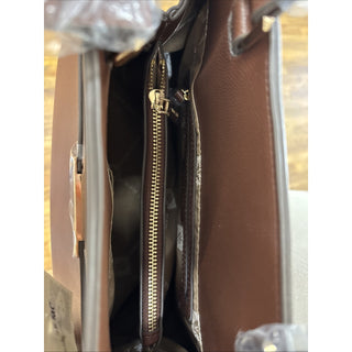 Anne Klein Large Belted Satchel With Strap Brown Bag