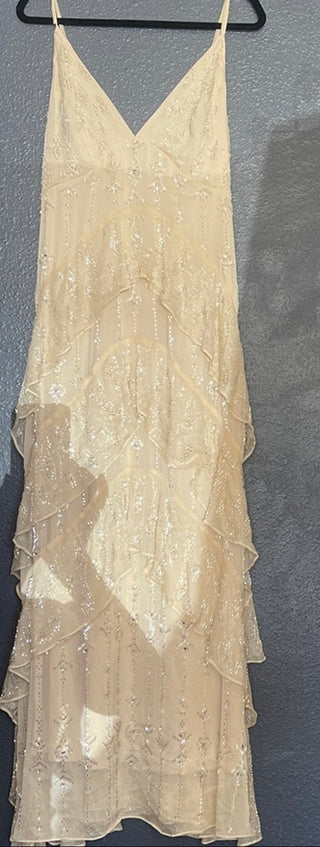 Aqua Cream Beaded cami gown Dress